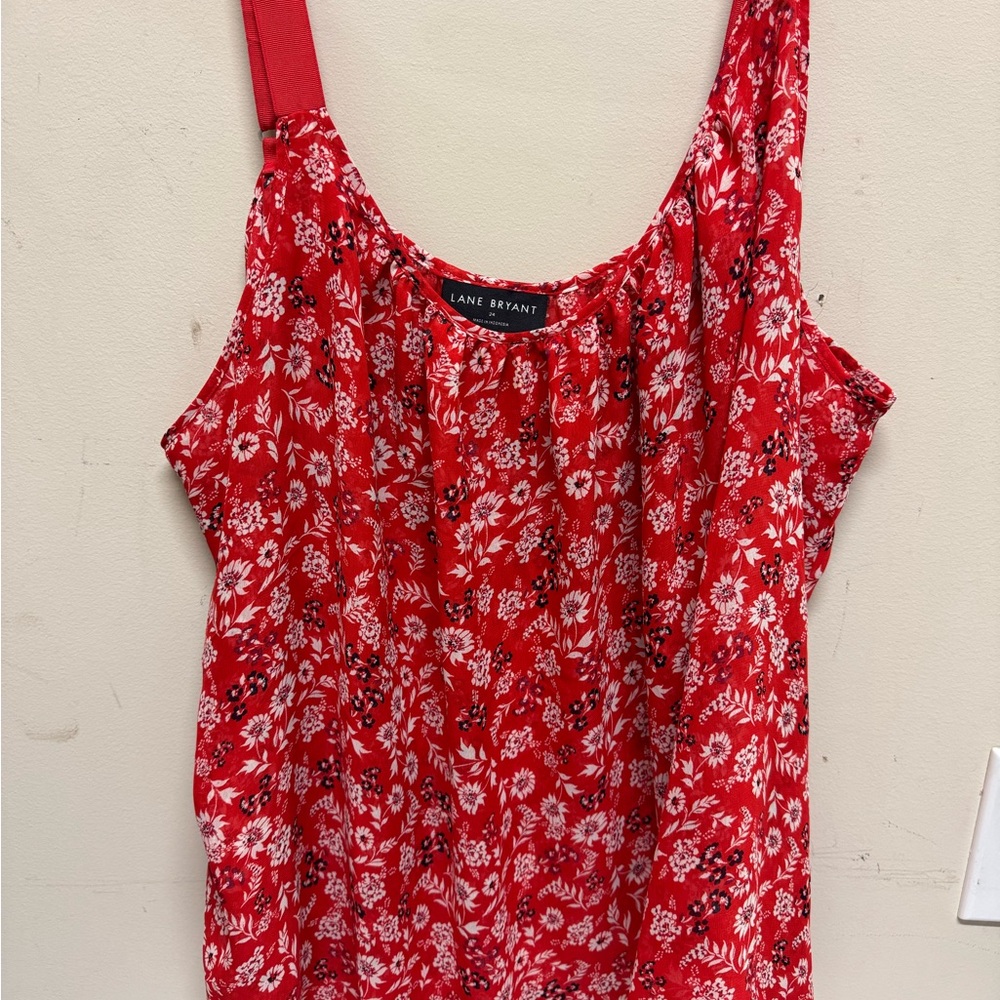 Lane Bryant Red Smocked Camisole
